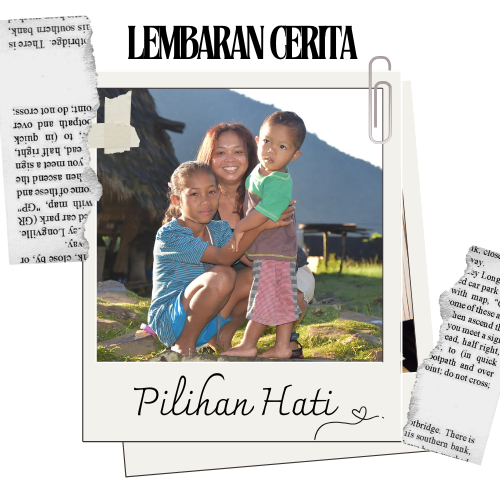 Elly Afriani bersama anak-anak lokal di Desa Adat Waerebo Flores negeri di atas awan