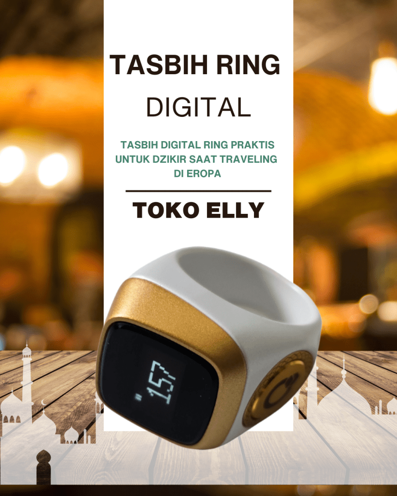 Tasbih Ring Digital: Teman setia ibadah saat di perjalanan. Praktis dipakai di jari, sangat memudahkan dzikir di dalam bus, kereta, atau pesawat tanpa takut terjatuh.